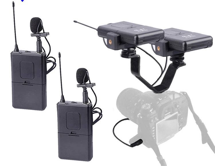 Горячий отворот микрофон беспроводной для DSLR камеры видеокамеры и смартфона