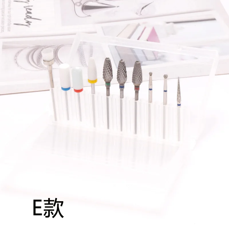 Tungsten Steel 10 Pieces Nail Drill Bits Set Diamond 3/32 Diameter Metal Carbide Nail Drill Bit