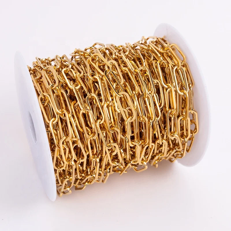 tarnish free Stainless steel big flat round chunky link chain for men and women jewelry making