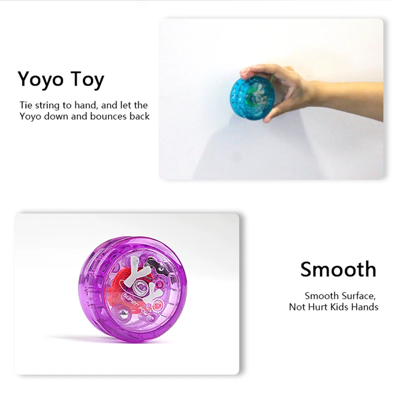QSTOYS Classic Plastic Responsive Kids Yoyo Toy with Led Light