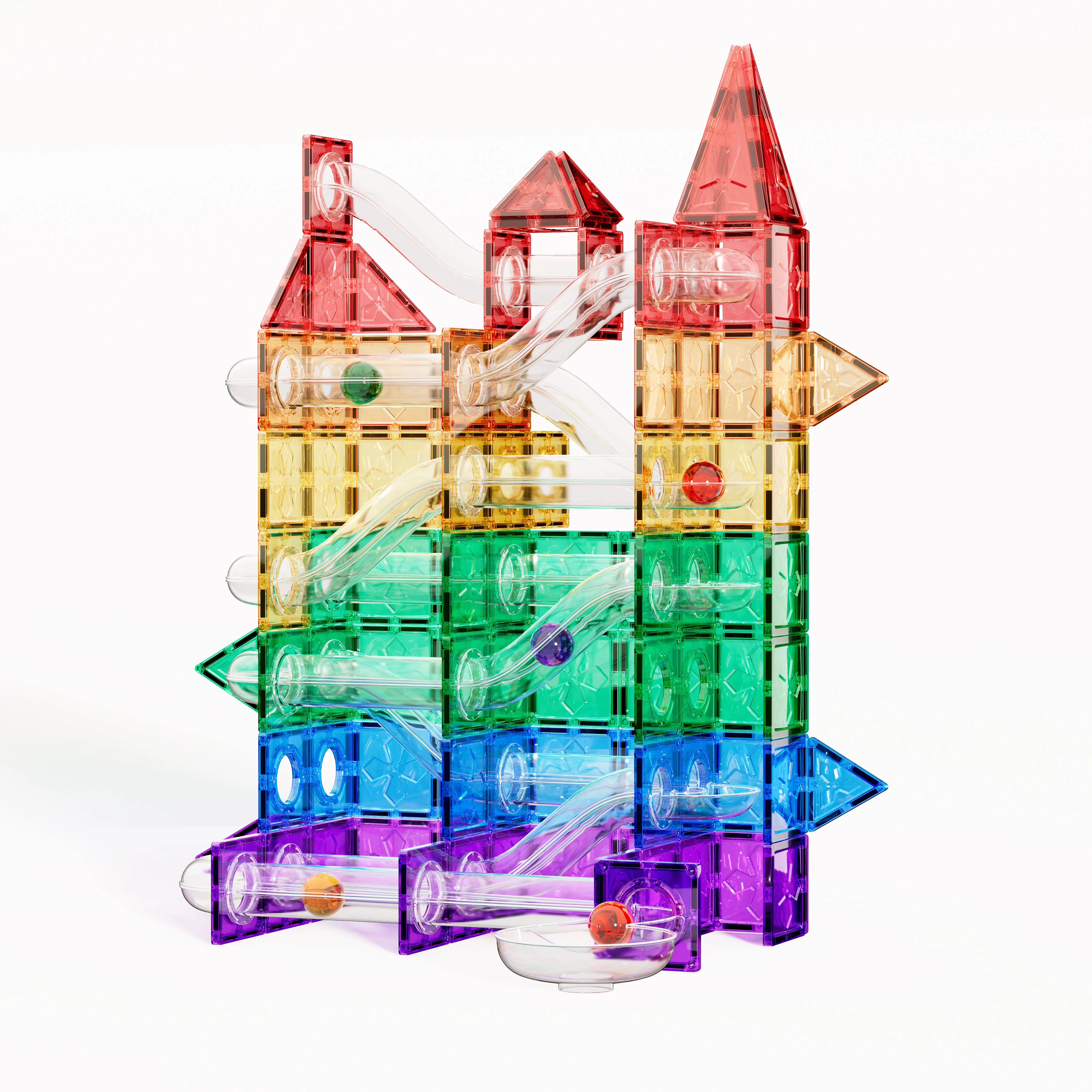 High Quality Colorful Magnetic Tiles Marble Run 100pcs Magnetic Building Block 3d Magnetic Building Tiles