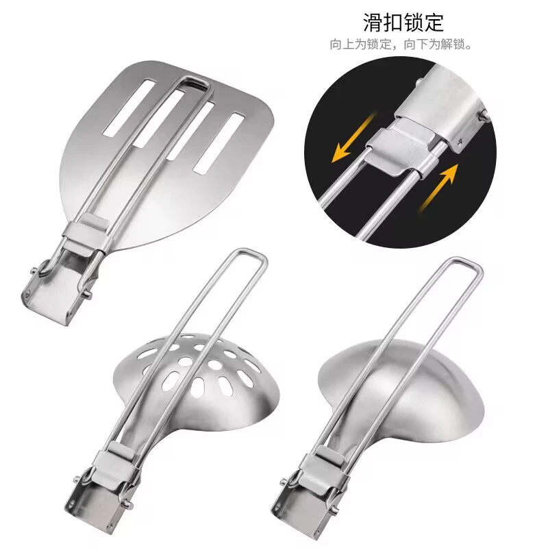 Camping Accessory Stainless Steel Folding Colander Foldable Mini Portable Cooking Kitchenware
