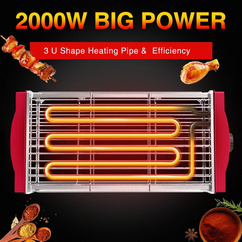 Электрический гриль для барбекю Raclette с антипригарным покрытием, 2000 Вт