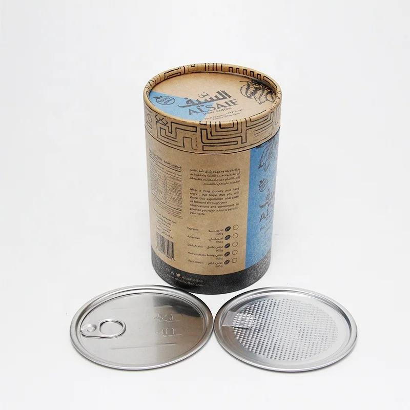 Custom Round Kraft Paper Packaging Food Grade Cardboard Coffee Pot Paper Tubes
