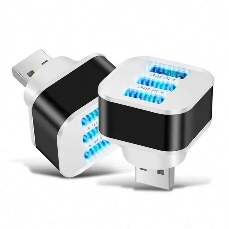 Концентратор USB 2 0 для быстрой зарядки 3 порта мобильных телефонов планшетов клавиатуры мышей зарядных устройств настенный адаптер USB-разветвитель со светодиодным