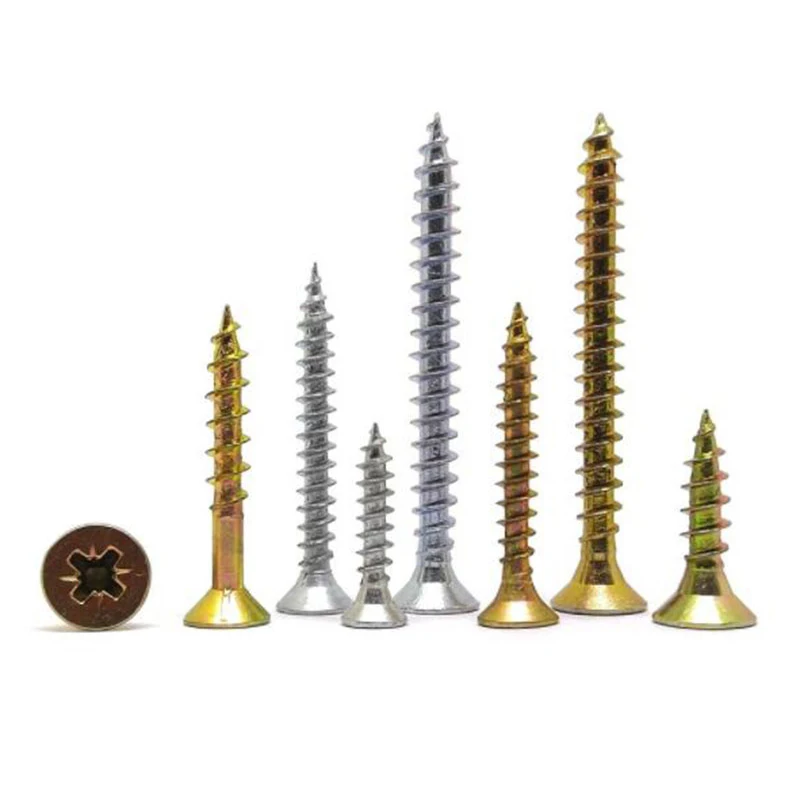 Din 7505 Din7505a Countersunk Head 4 x 25 Cross Recessed Pozi Yellow Zinc Plated Wood Chipboard Screw Zp 5 x 35 mm