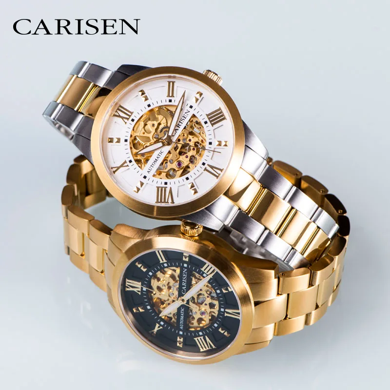 Carisen Brand High Quality Automatic Movement Stainless Steel Case 42mm Genuine Leather Strap Black Pilot Odm Men Watch