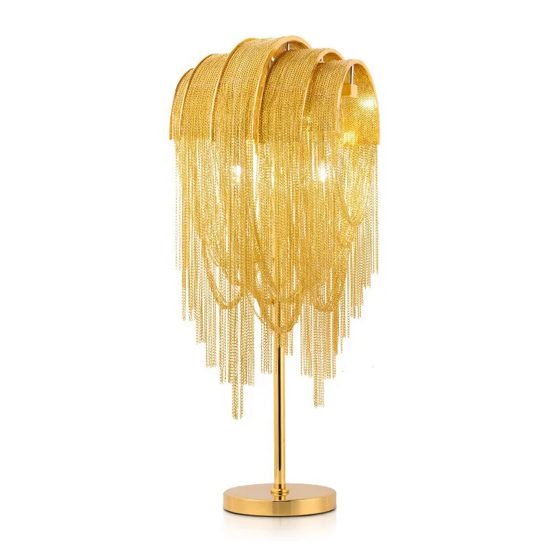 Nordic Tassel Chain Metal Lustre Floor Light Creative  LED Floor Lamps for Living Room Bedroom