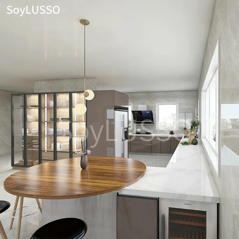 SOYLUSSO China Manufacturer Customized Design Middle Density Fiber Board With Hpl Kitchen Cabinet