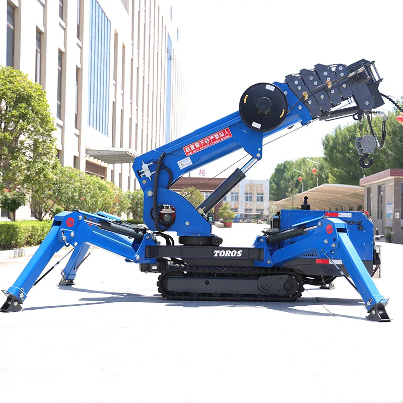 3 Ton Mobile Lifting Spider Crane Fast Delivery 8 Ton Mini Crawler Cranes Best Selling Spider Crane With Long Arm Fly Jib