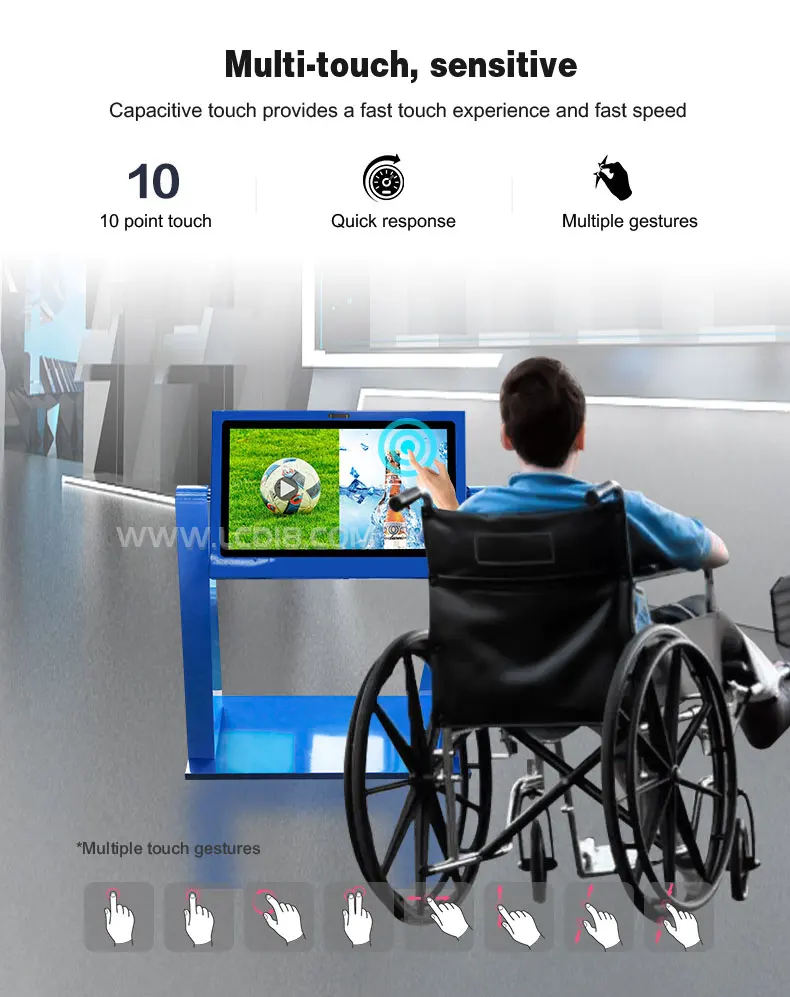 32 43 55 kiosk with touch screen convenient tft touch screen with QR scanner for people in the wheel chair
