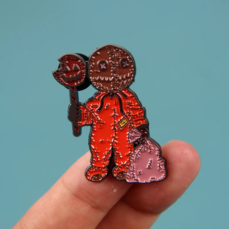 Horror Movie Trick R Treat Enamel Pins PUMPKIN Sam Metal Brooch Badge Fashion Jewellery Clothes Hat Backpack Accessory Gifts