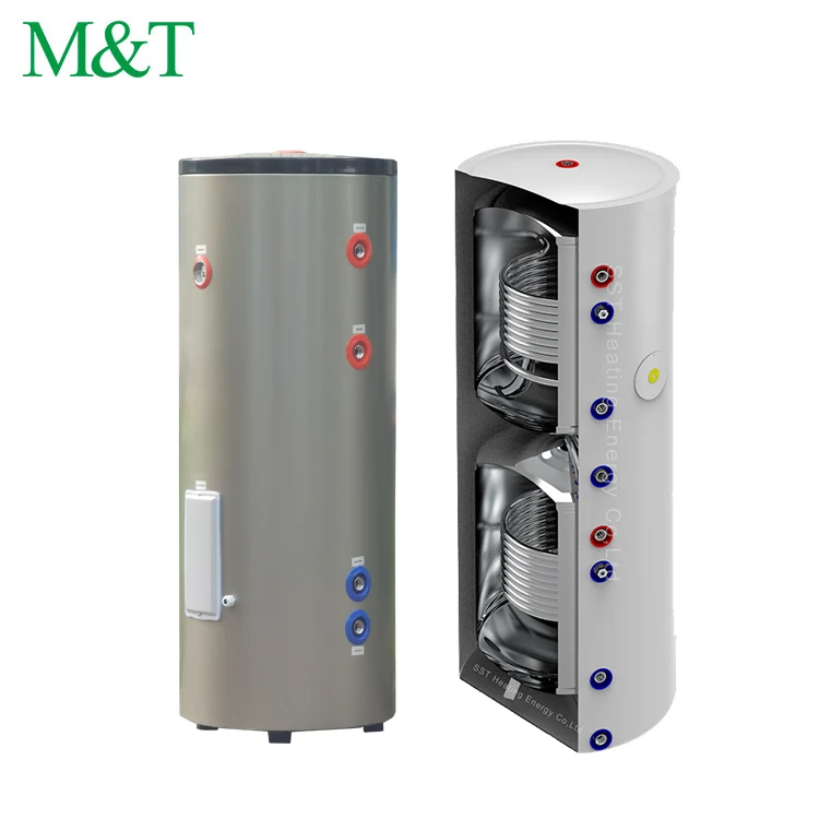 Floor Heating enamel tank in tank hot water cylinder universal water heater tank heat pump with temperature control thermometer