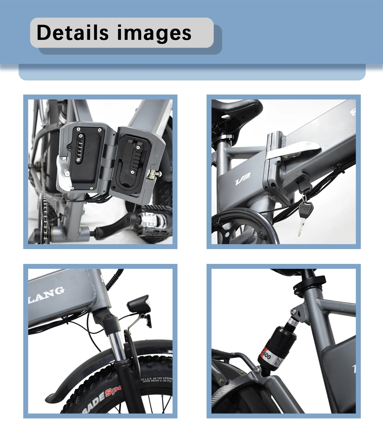 SONGLANG Electric Mountain Bike 48V Fat Tire Electric Bike Mid Drive 6 Speed Folding E Bike 1000W Powerful Electric Bicycle