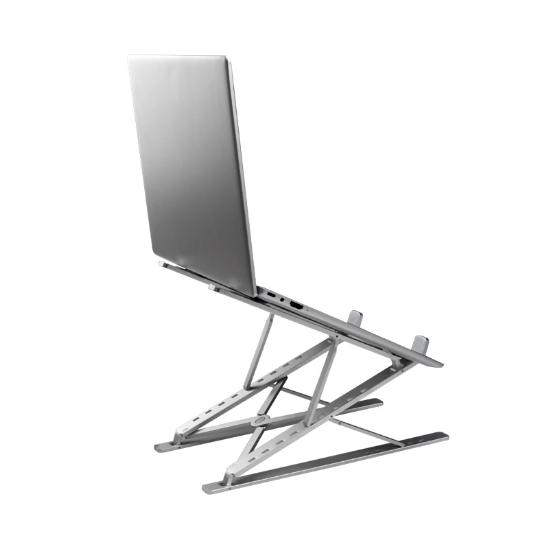 
2021 ICETEK Double Foldable Laptop Holder Ventilated Desktop Cooling Stand 6+9 Levels Adjustable Aluminum Notebook Riser Mount 
