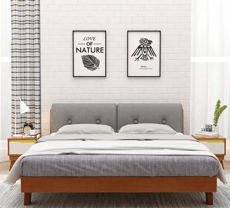 Modern HPL wooden queen size bedroom furniture sets