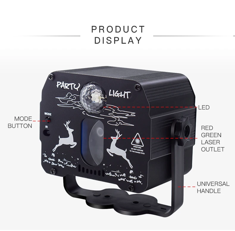 
innovative products 2021 gaming decor Mini LED laser dance desk lamp 3-hole 60 pattern flash lamp KTV Music Colorful Lights 