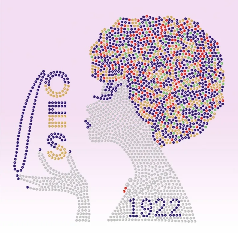 Custom Iron on OES Lady Rhinestone Transfer Design