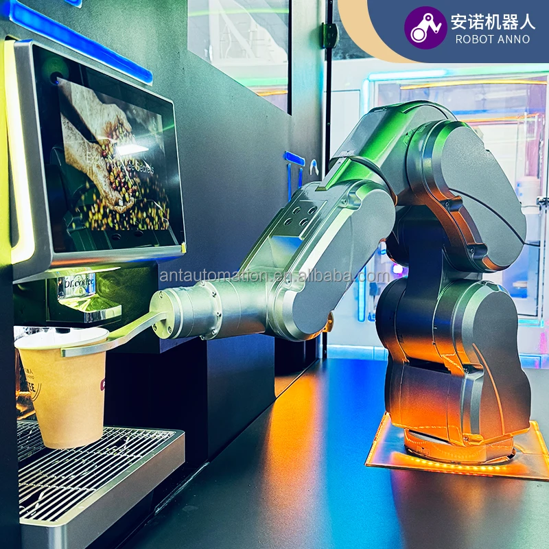 RobotAnno Latte Art Barista Embedded Workstation Robot Arm 24 hours Working Coffee Maker For Mobile Coffee Robot
