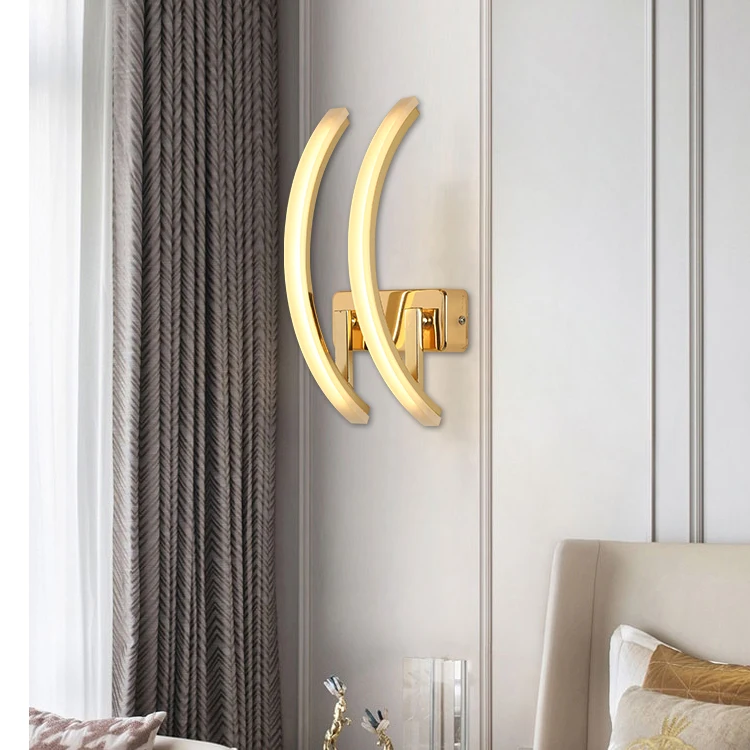  NEKE Best Choice Nordic Design Modern Golden Color Indoor Bedroom Led Recessed Wall