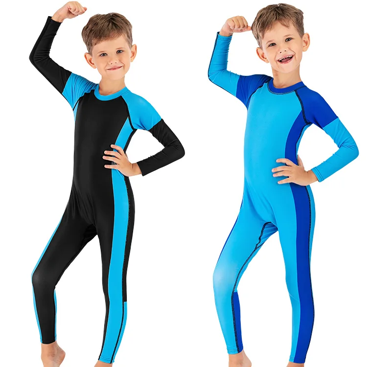 Wholesale one piece swimsuits swim wear for boys smooth skin boys wetsuit
