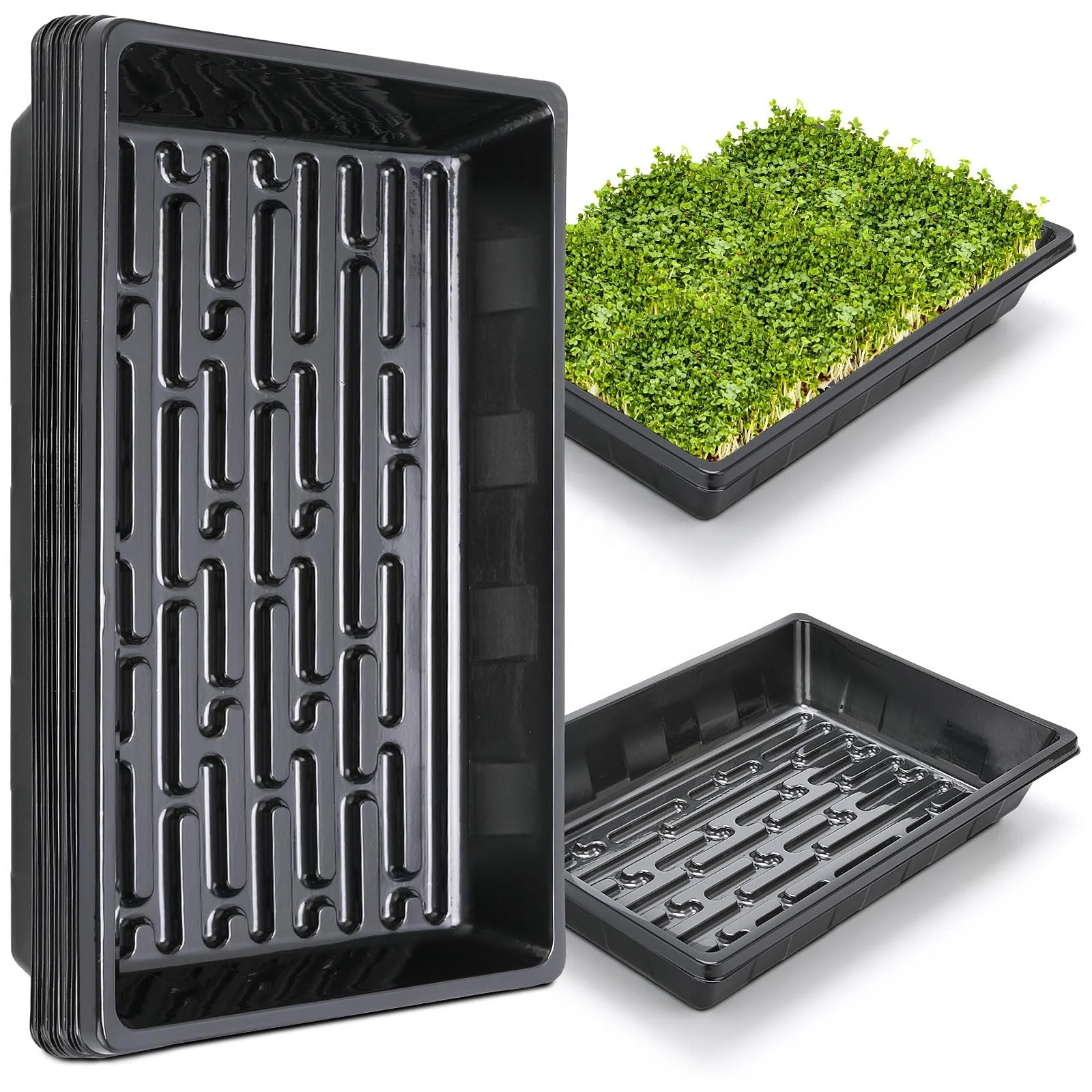 seed tray heavy duty hydroponic tray Polystyrene flat seeding microgreens trays for rice garden