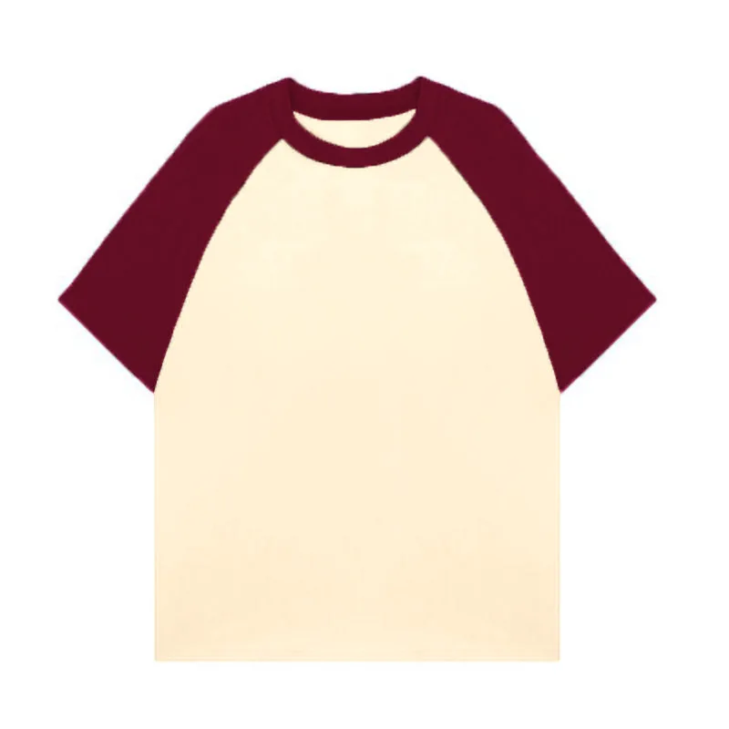 200 Grams Heavy 100% Cotton Anti-wrinkle Breathable Oversized Contrast Raglan Sleeves Vintage T Shirt For Men