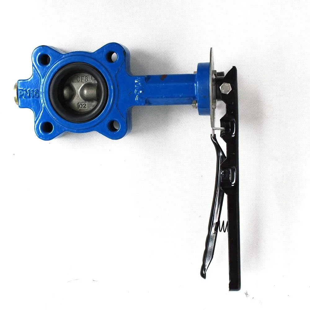 
Metal lever cast iron body wafer end type dn50 butterfly valve 