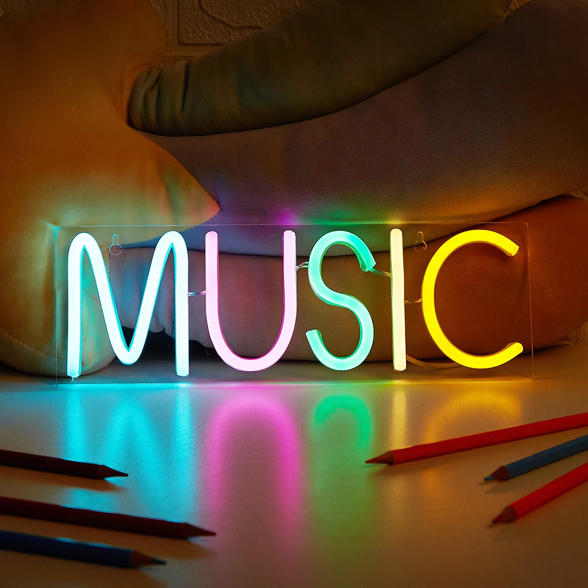 LED Music neon light letter led night lamp for party decor kids gift USB 5V 1.8m Decoration Light