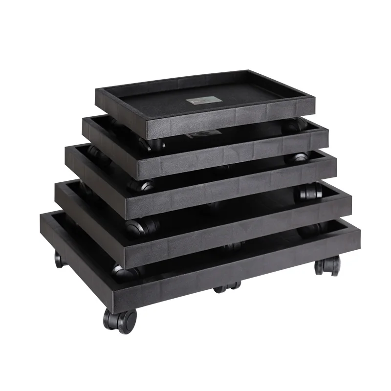 Plastic base with wheel thickened moving roller bottom support bonsai basin pad rectangular pot tray universal wheel chassis