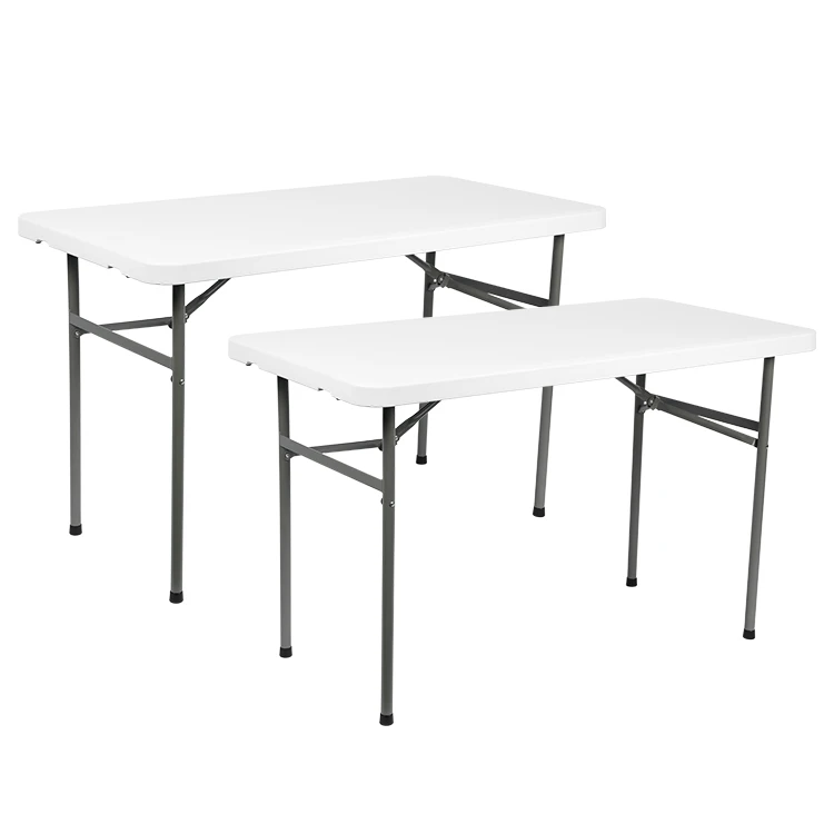 4-футовый Штабелируемый удобный Свадебный складной прямоугольный стол для внутреннего дворика кухонный комнатный низкая