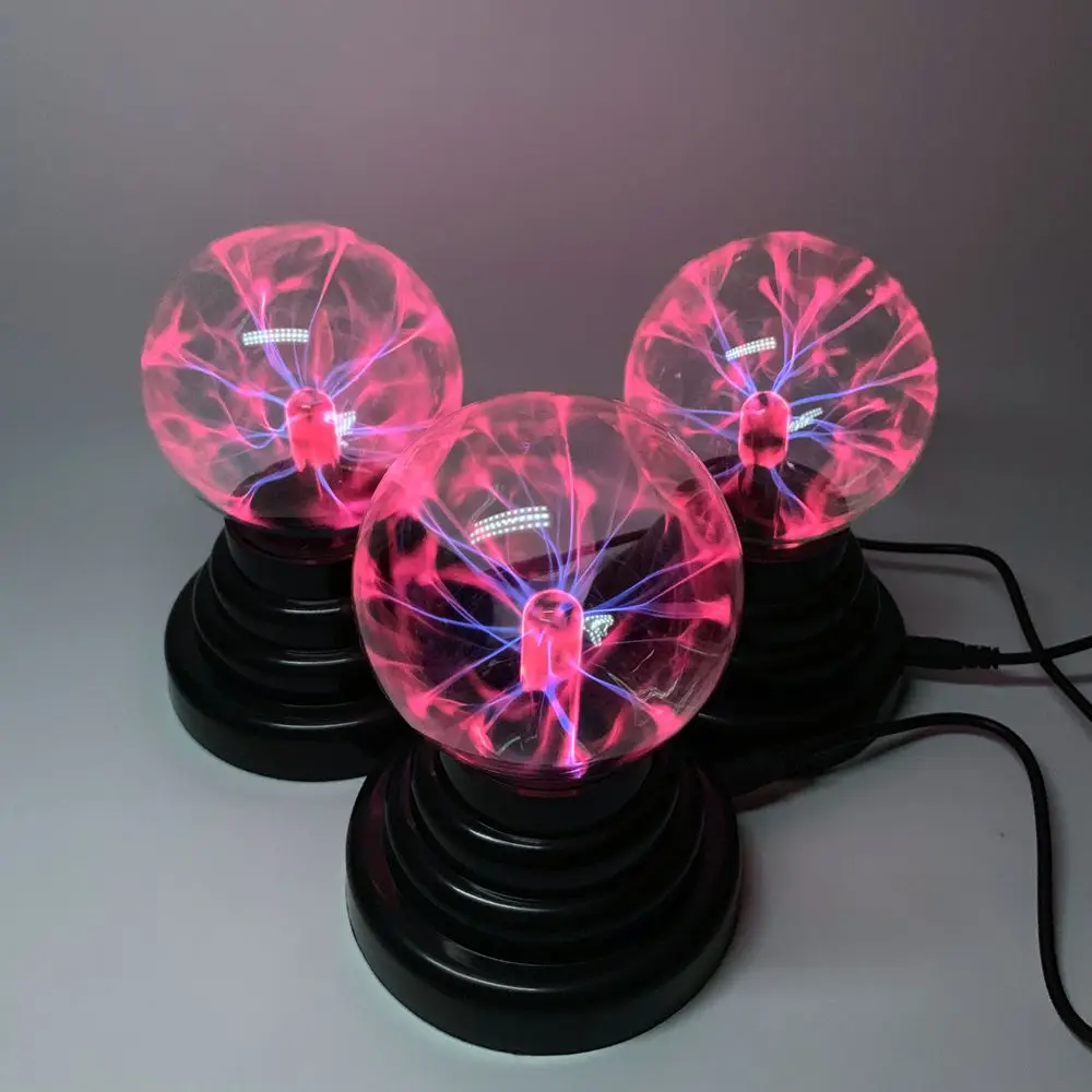 Hot sales Novelty gift 3 inches electrostatic ion magic sphere globe USB powered luminous plasma ball light for table decorative