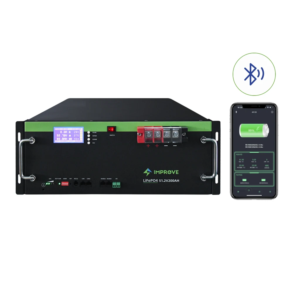 51.2V/48V 200AH Solar Storage System Support BT 48v 51.2v Lifepo4 Battery 200ah Rack Mount Lifepo4 10KWH Battery