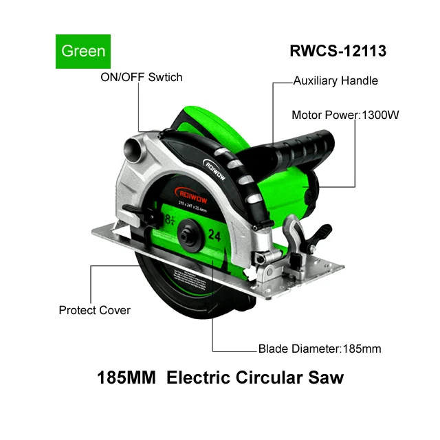 Professional Power Tools 1300W Corded Electric Circular Saw 7inch 185MM Wood Cutting Machine Portable Electric Miter Hand Saws
