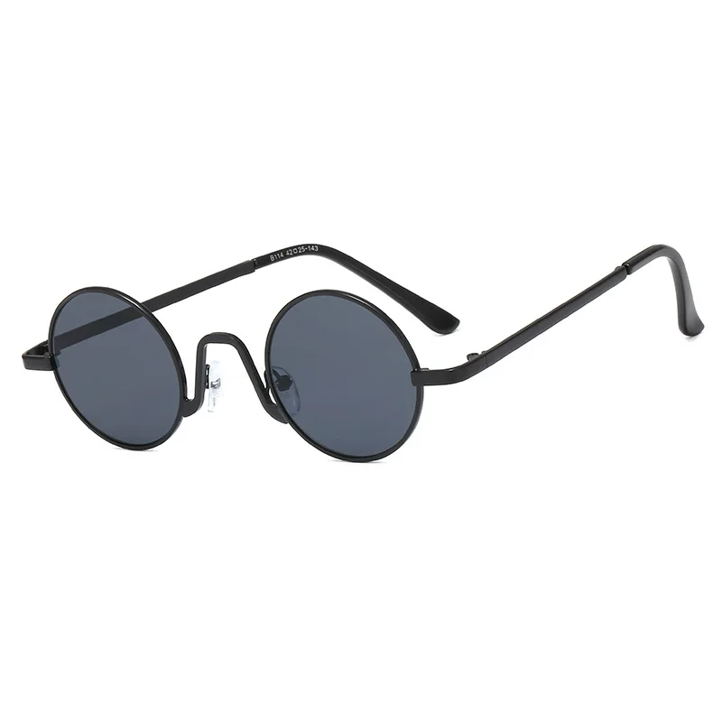 
2021 New Design Outdoor Retro Metal Round Frame Child Sunglasses for Girls Children 