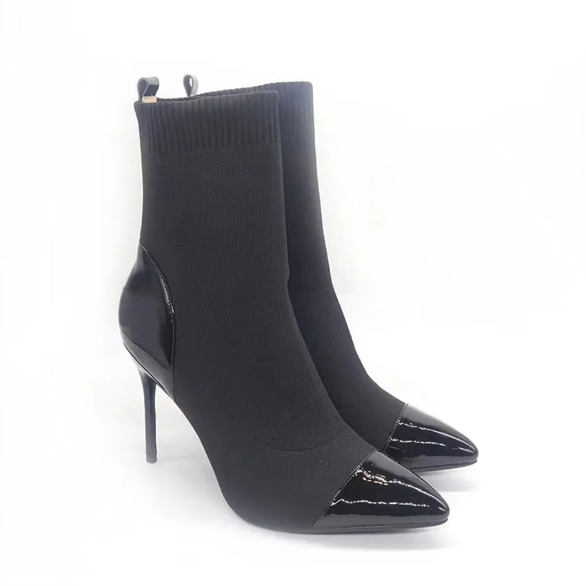 Genuine Leather New Custom Fashion Ladies Boots High Heel Long Work Boots Shoes Pointed Toe Red Women Boots Ladies