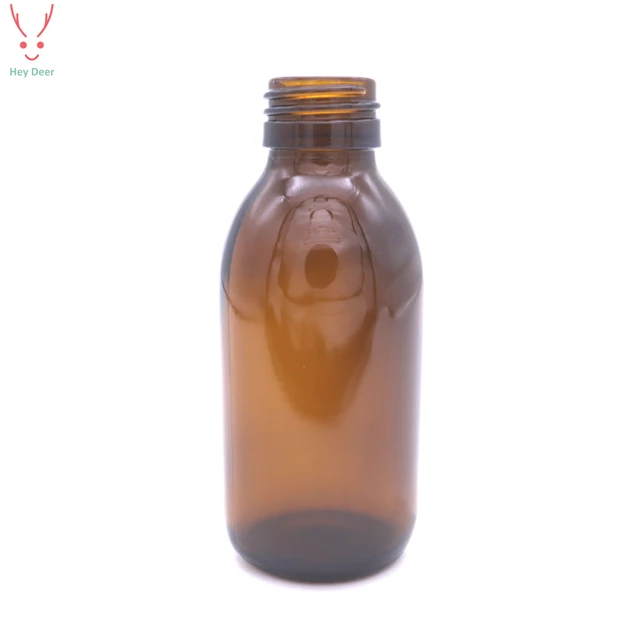 125ml Amber Glass Syrup Bottle With 28mm Tamper Evident Child Proof Cap