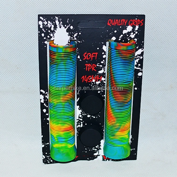 Colorful design bicycle handle rubber grips with mixed color for BMX and Stunt Scooters