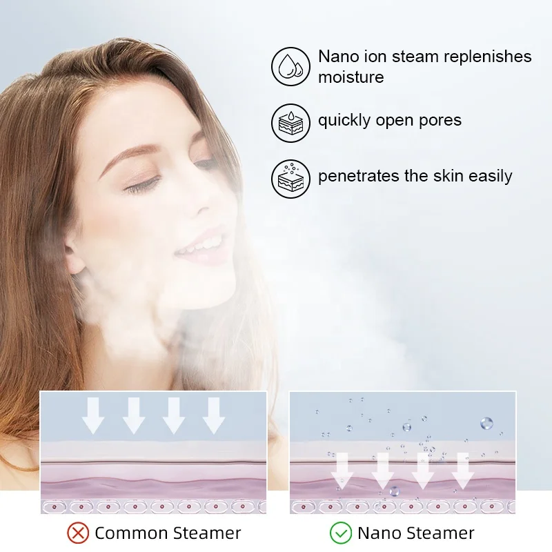 Professional Beauty Personal Care Face Steamer Sprayer Face Humidifier portable nano ionic sauna Facial Steamer