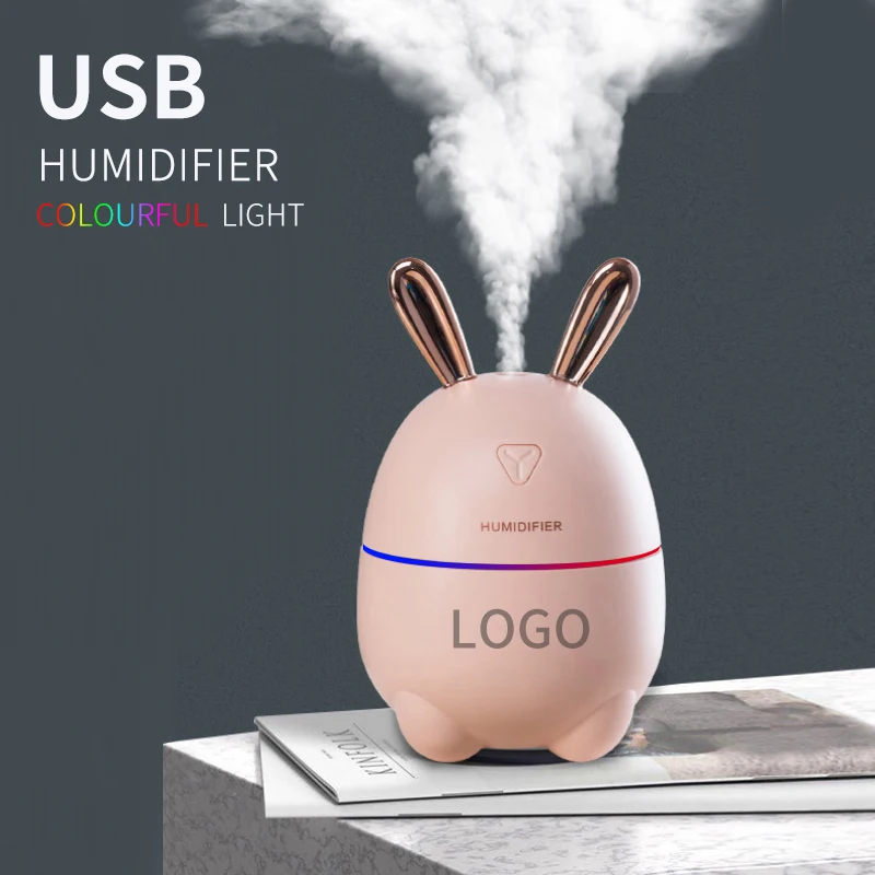 300ml Cool Mist Air Cute Rabbit Humidifier Ultrasonic Household Baby Humidifiers Usb Led Essential Oil Diffuser Air Humidifier