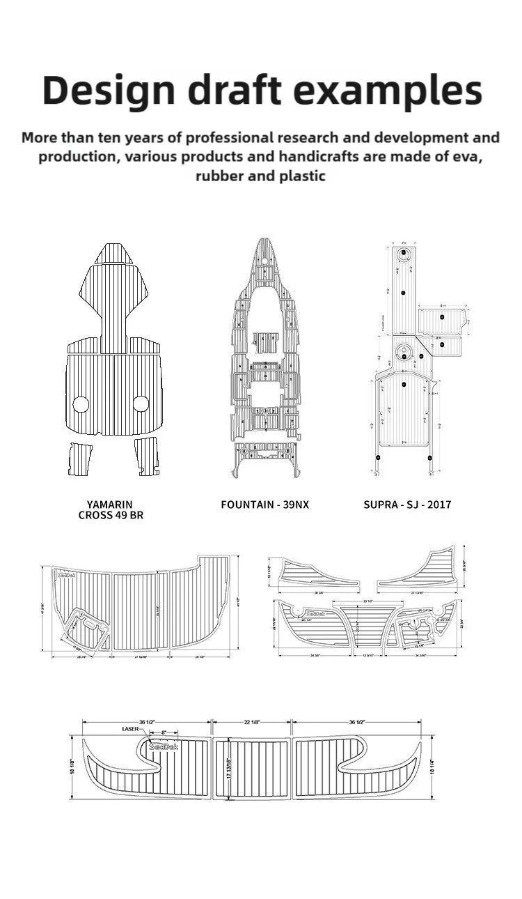 EVA mat Foam Boat Decking Marine Mat Non-Slip Self-Adhesive Flooring Sheet EVA deck foam RoHS PAHS CA Prop65 EVA Foam Sheet Mats