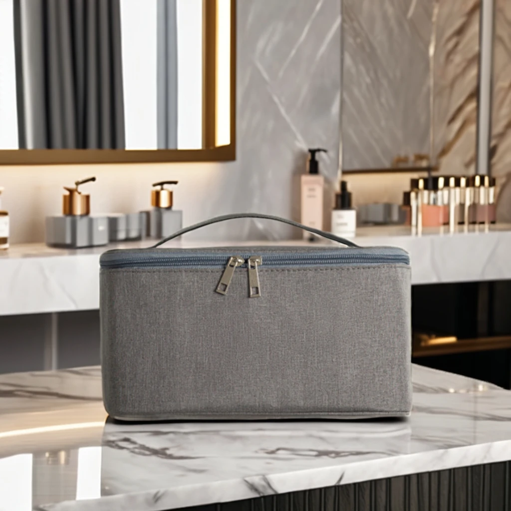 Large Capacity Cationic Portable Square Wash Bag Oxford Cloth Waterproof Outdoor Storage Cosmetic Bag for Makeup Travel Use