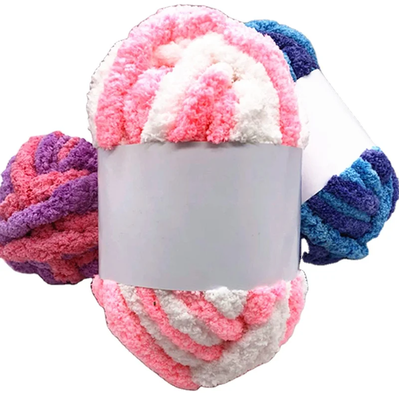 Factory Chenille Yarn Chunky Bulky Thick Crochet Thread Super Soft Velvet Knitting for Dog Blanket Cat Bed Winter Hat Sofa Pad