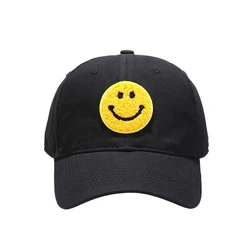 Unisex gorras Womens Embroidered Baseball caps  for Men Black dad hat Funny Fitted Trucker Smiley Face Running hat