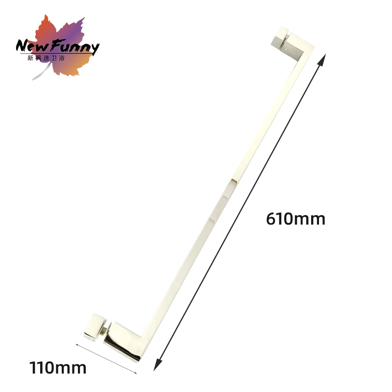 In Stock Large size Sliver Bathroom Handle Corrosion Resistant 304 Stainless Steel Shower Door Bar For Bathroom