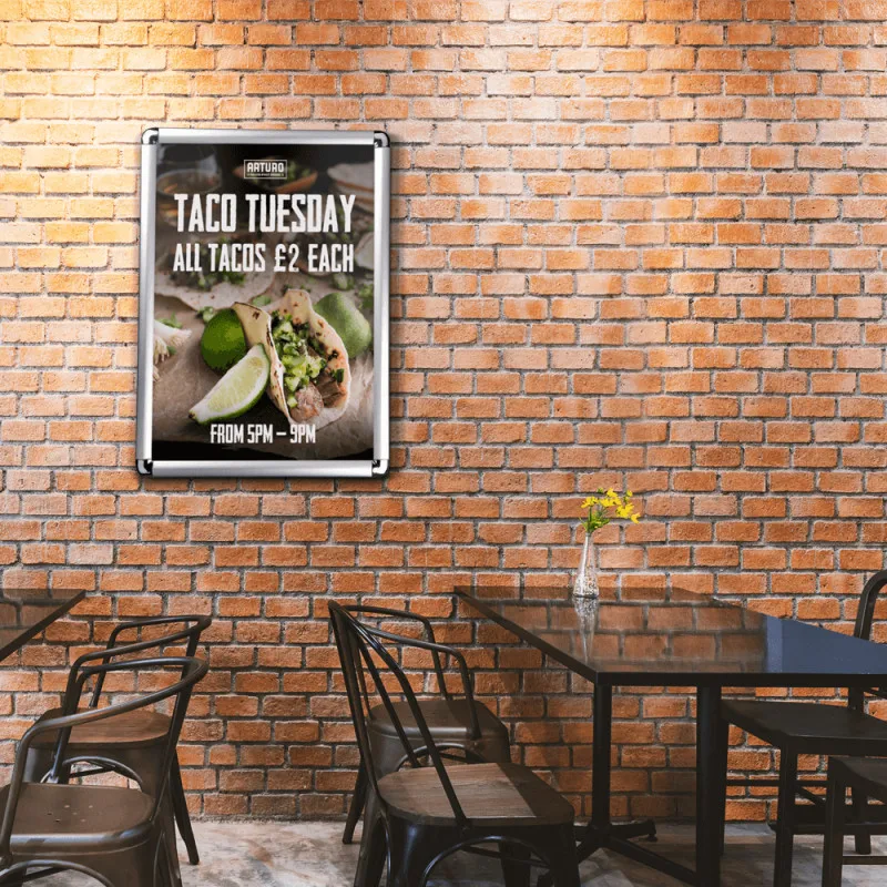 24 X 36 Picture Frame Wall Mounted Sign Snap Poster Restaurant Poster Holder