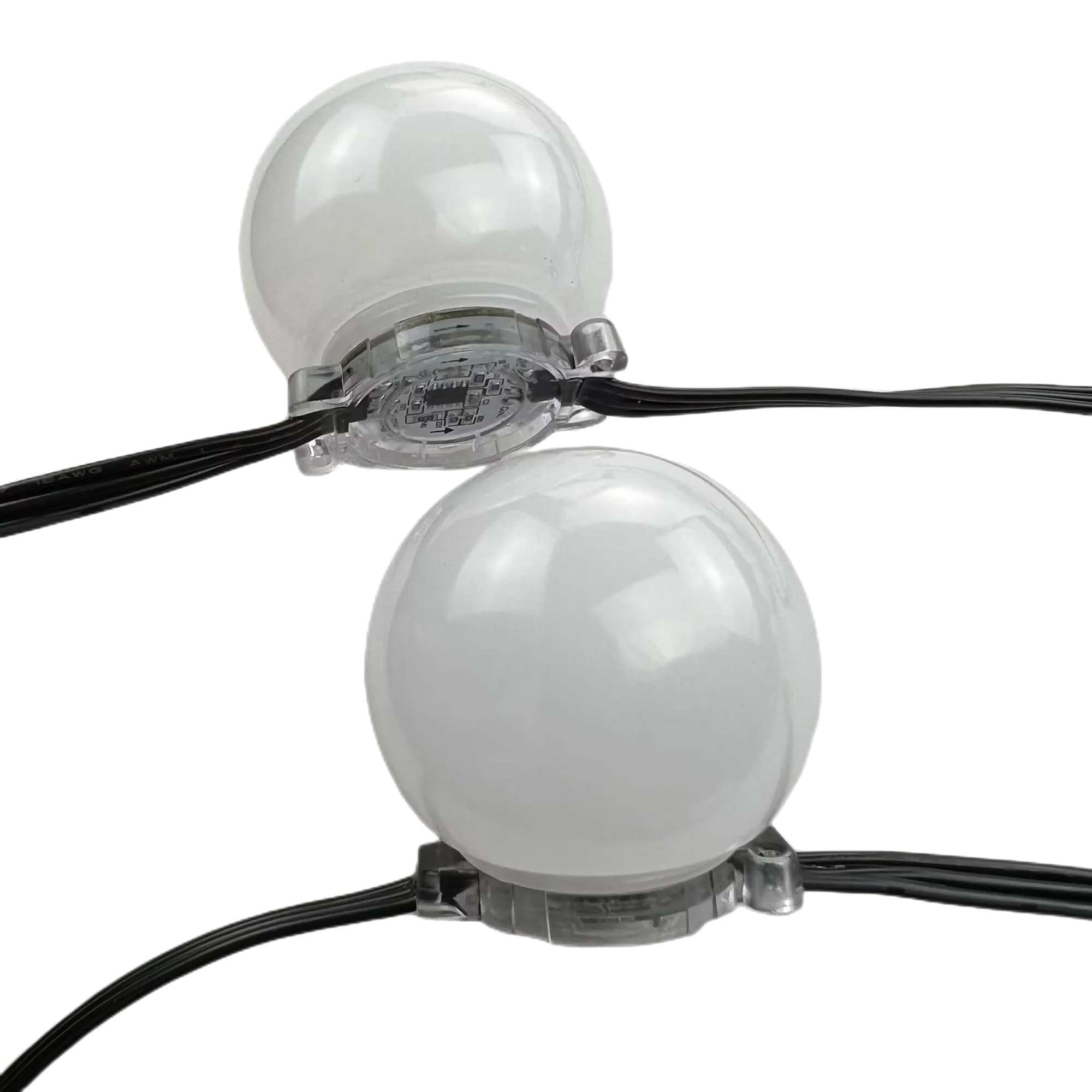 UCS2904-RGBW LED Pixel Module DC24V 30mm Diameter/50mm Cover,IP68;1.8W;Black wire Black Flat Case RGBW Led Point Lights