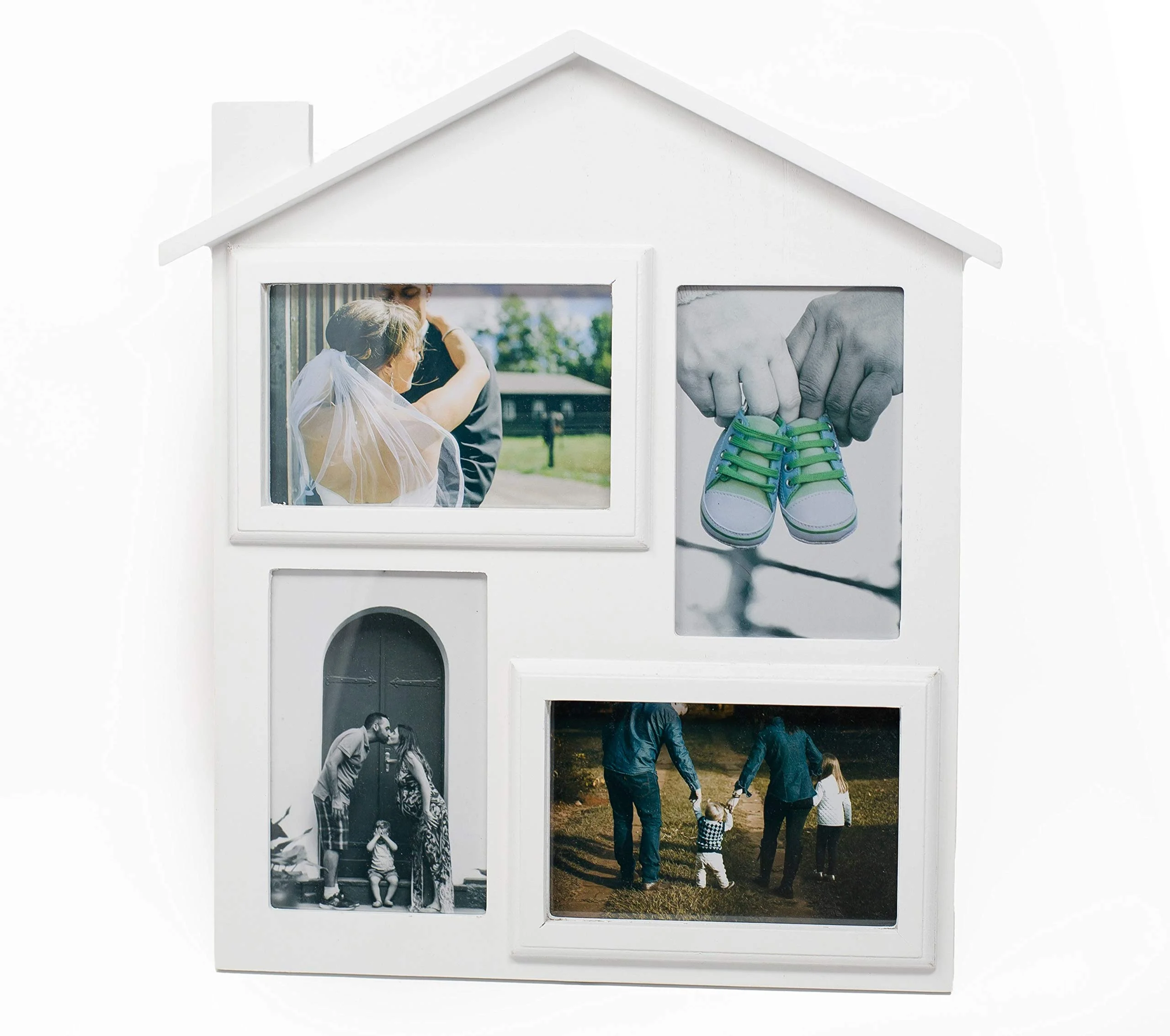 
4 x 6 Ideal for Kitchen, Hanging, or Desk Good for Table, Desktop or Wall White Picture Frame 