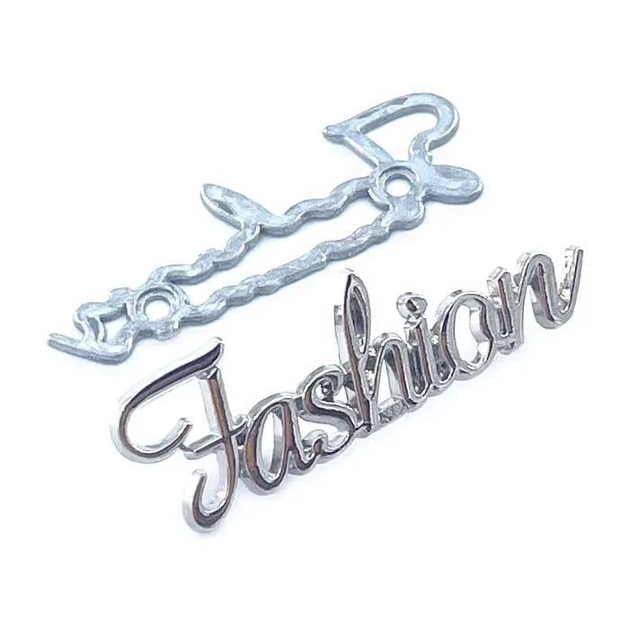 Waterproof Brand Gold White Product Clothing Tags Custom Metal Logo Garment Labels Maker For Clothes