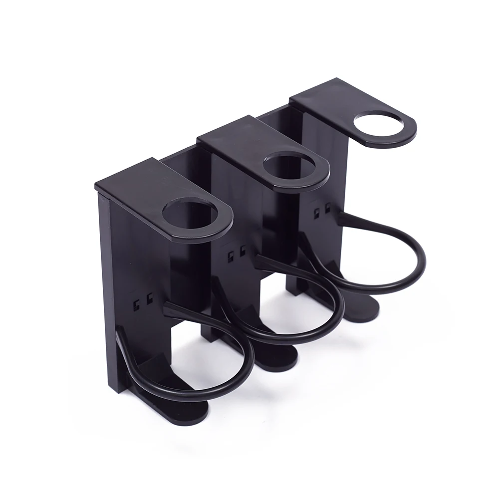 Set of 3 Black Plastic Shampoo and Conditioner Dispenser with Wall Mounts